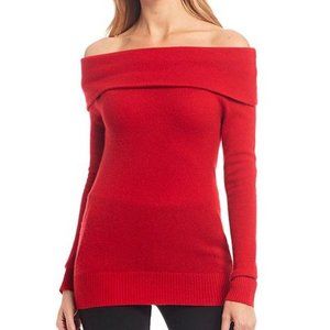 Antonio Melani Cashmere off-the-shoulder Sweater Red Sz S